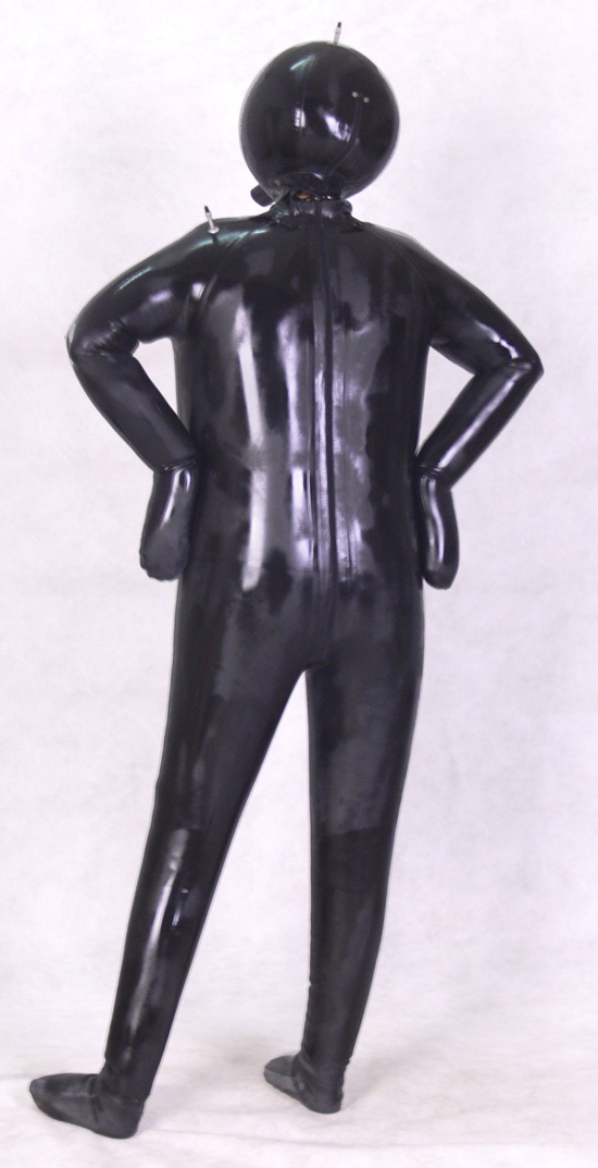 Latex Rubber Aufblasbar Blowup Catsuit Ganzanzug Mit Maske mask hood Kostüm eBay