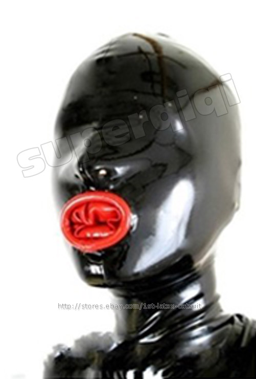 New 100 Latex Rubbe 45mm Masks Hood Costume Hole Catsuit Suit Black Fashion Hot Ebay