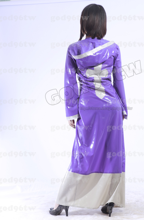   Gummi Rain Coat Nun Cross Catsuit Wear Uniform Burqa Robe Hat  