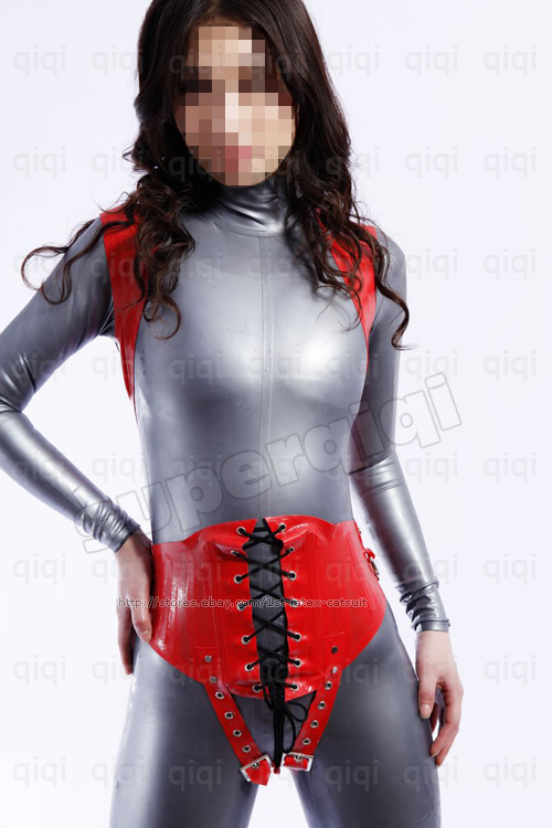 Latex/Rubber 0.8mm Corset Lace up Catsuit Unique Suit  